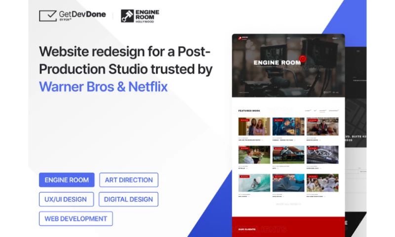 GetDevDone - Engine Room: Website redesign for a visual effects studio