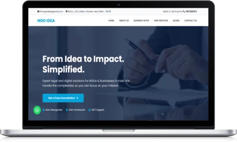 Vivexa Tech - NGO IDEA Legal & Digital Solutions Website