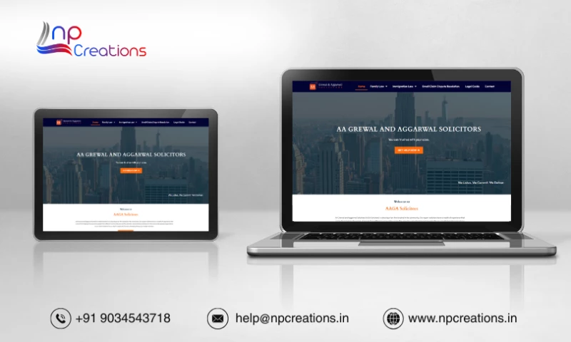 NP Creations - Aaga Solicitors Website Development & Maintanence