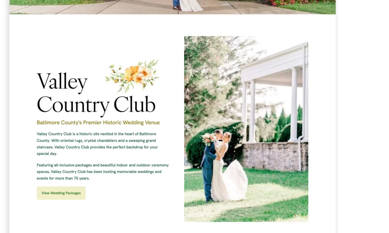 Entice Design - Wedding Venue Website Design