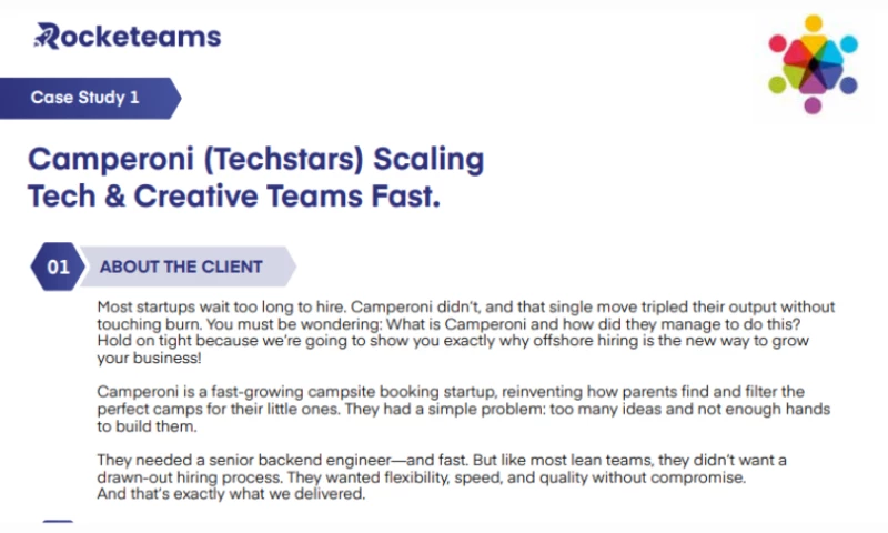 Rocketeams - Camperoni (Techstars) Scaling Tech & Creative Teams Fast.