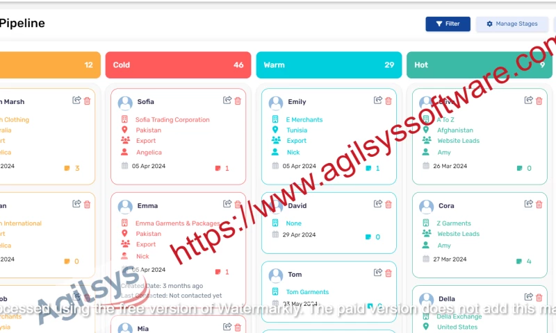 Agilsys Software Labs Private Limited - CRM for Clothing Company