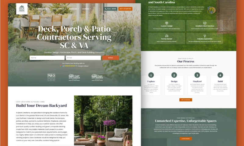 Mojo Media - New Website for Deck Creations