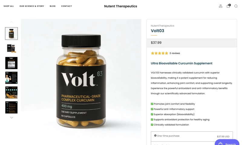 Forge Digital Marketing - Nutent Therapeutics Shopify Development