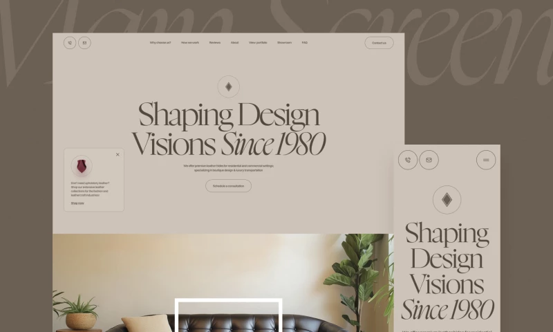 Global Leathers / Landing Page Design & Dev