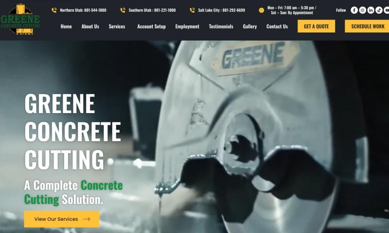 Green Concrete Cutting Website