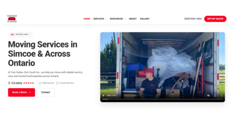 Turvua - Moving Company Website Design