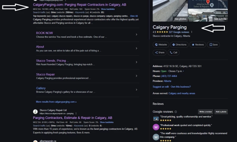 Recovering 70% lost traffic for Calgary Parging