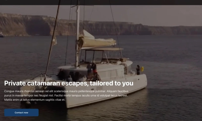 Luxury Catamaran Tours Website with Dynamic Booking System