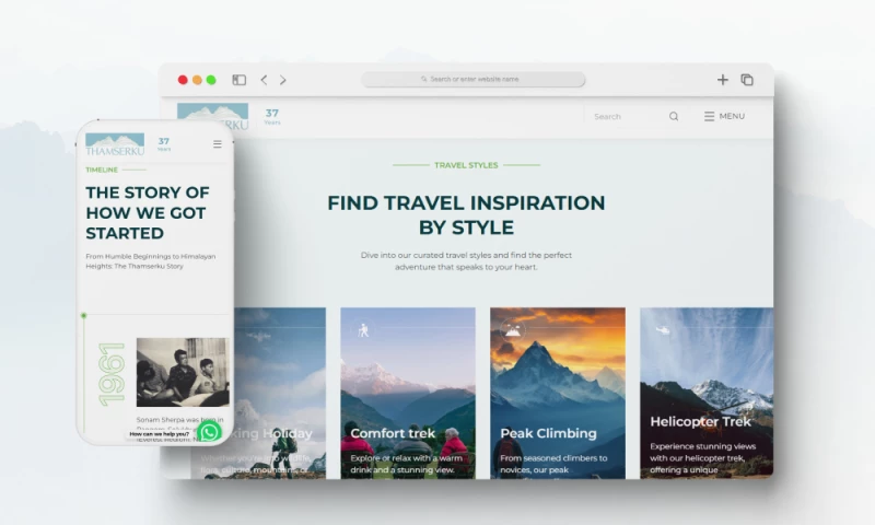 Curves n' Colors - Thamserku Trekking Website Design & Development