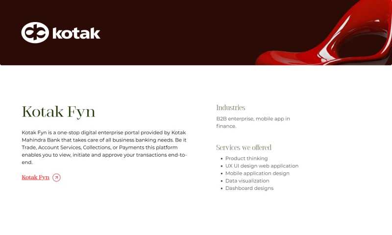 Ungrammary - UX/UI Design for Kotak Fyn Enterprise Banking Platform