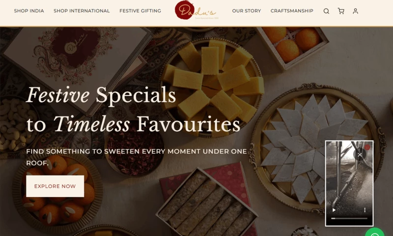 Softpule Infotech Pvt. Ltd. - DADUS | Website for a Legacy Mithai Brand