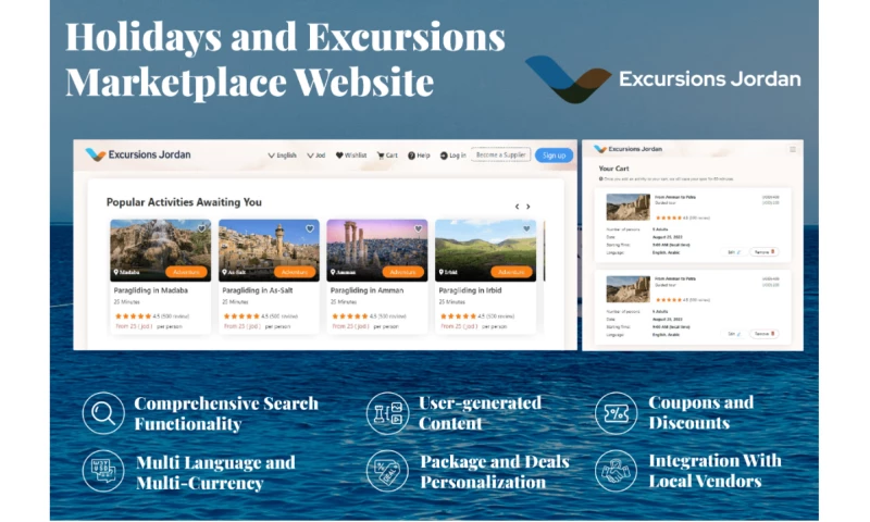 Holiday Packages and Excursions Marketplace Website Development