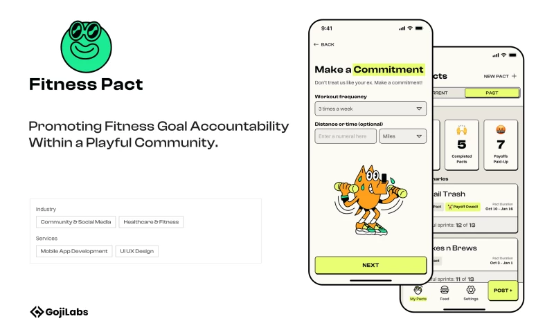 Goji Labs - Fitness Pact - Promoting Fitness Goal Accountability within a Playful Community.