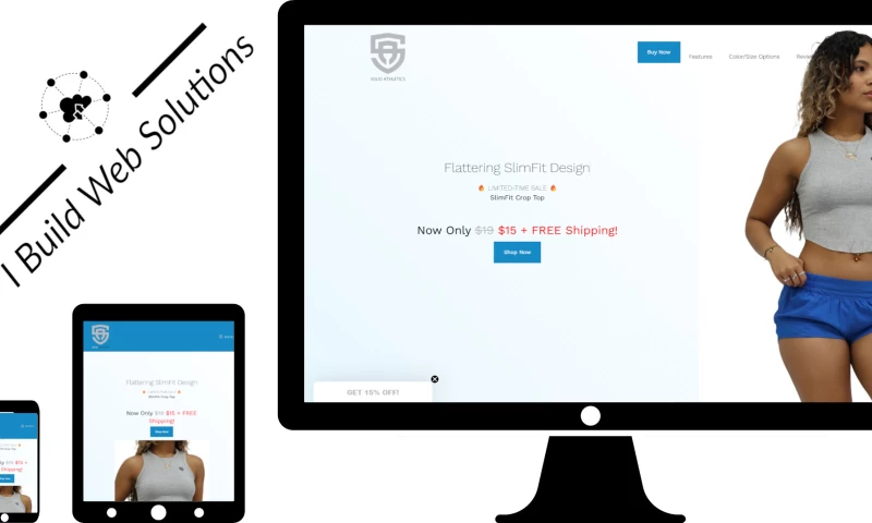 I Build Web Solutions - Slim Fit Crop Top Landing page and Funnel