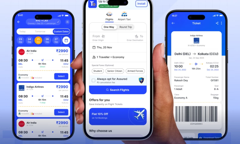 Techsaint Technology Solutions Pvt Ltd - Ticket24 Flight, Hotel & Bus Booking Mobile App UI/UX Design