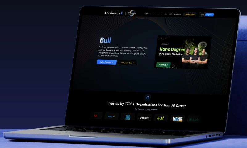 Techsaint Technology Solutions Pvt Ltd - AcceleratorX AI Education Platform Website UI/UX Design