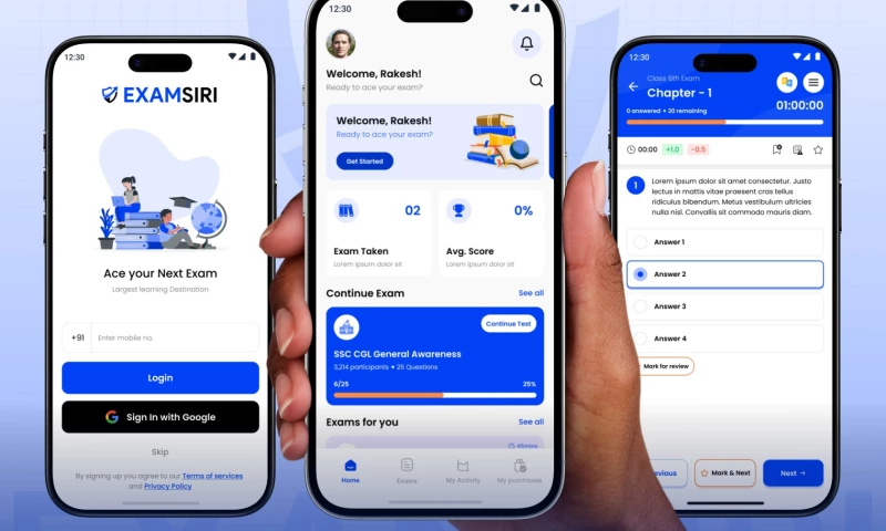 Techsaint Technology Solutions Pvt Ltd - Examsiri Online Exam Preparation Website & App Development