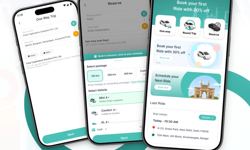 Techsaint Technology Solutions Pvt Ltd - Nefa Cab Ride Booking Mobile App UI Design