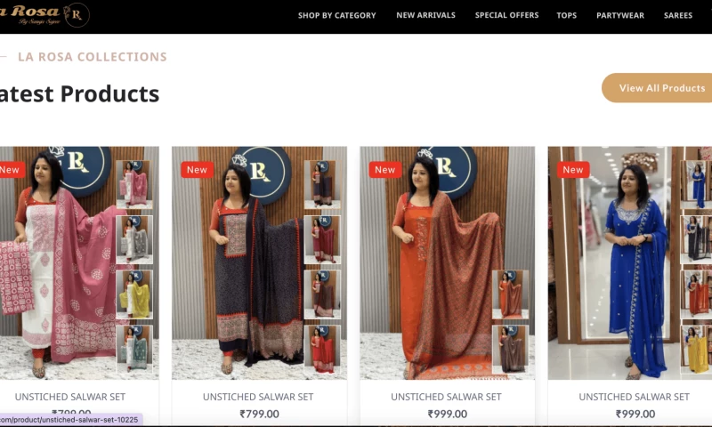 Custom E-commerce website developed for LA ROSA