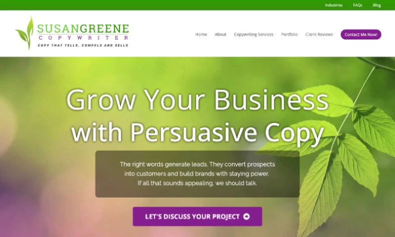 Cornerstone Smith - Susan Greene Copywriter Website