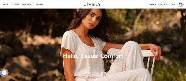 Lively ecommerce web design screenshot