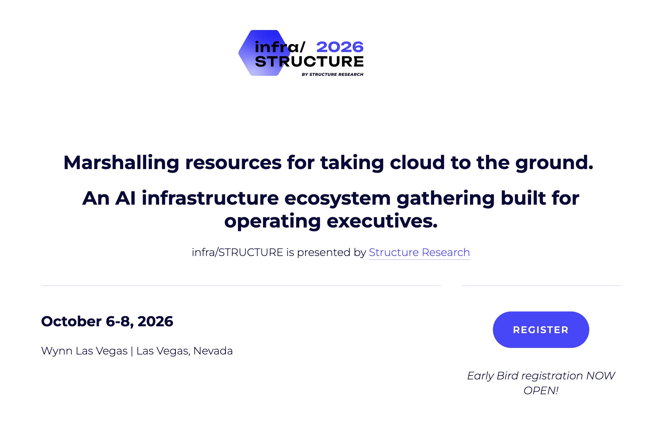 Infra/STRUCTURE 2026 Infra/STRUCTURE 2026