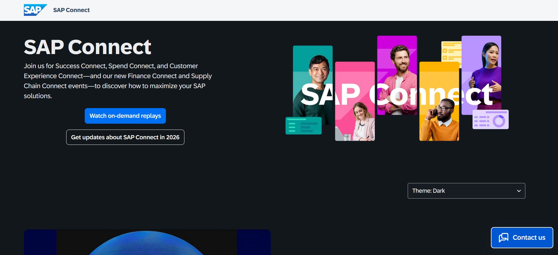 SAP Connect SAP Connect homepage.