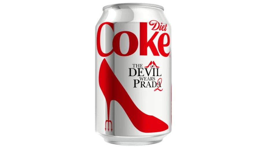 The new limited-edition Devil Wears Prada 2 branded Diet Coke | Source: Coca-Cola