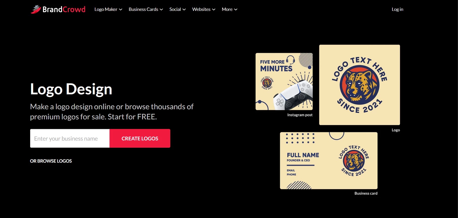 BrandCrowd homepage