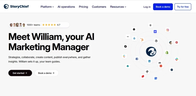 StoryChief homepage
