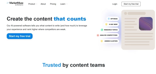 MarketMuse homepage