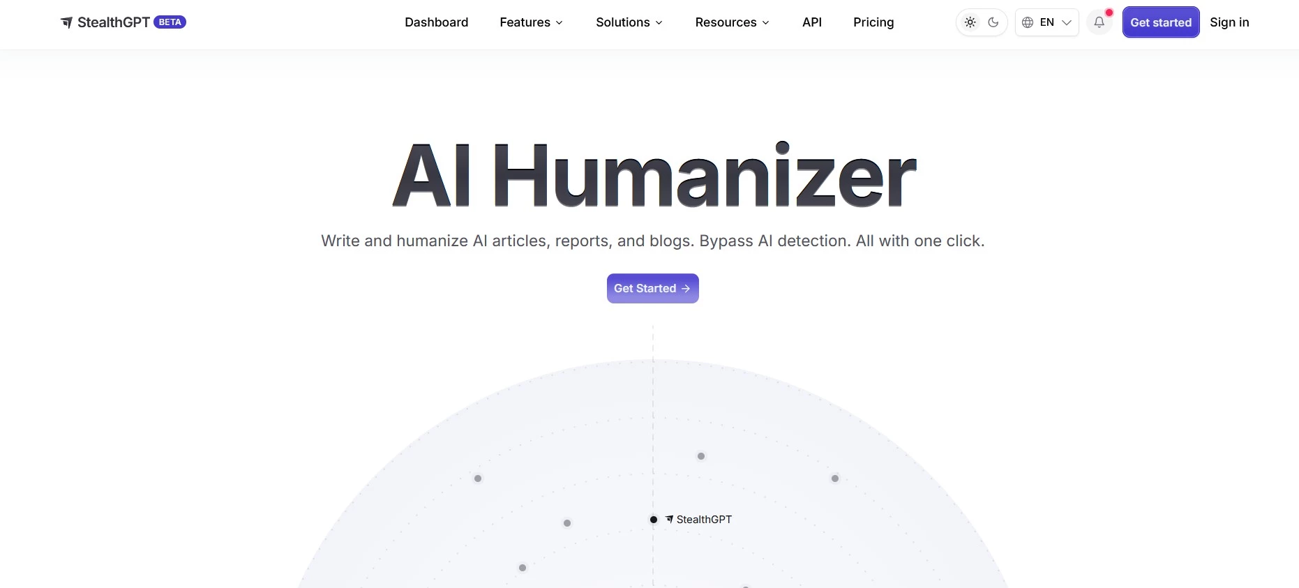StealthGPT homepage