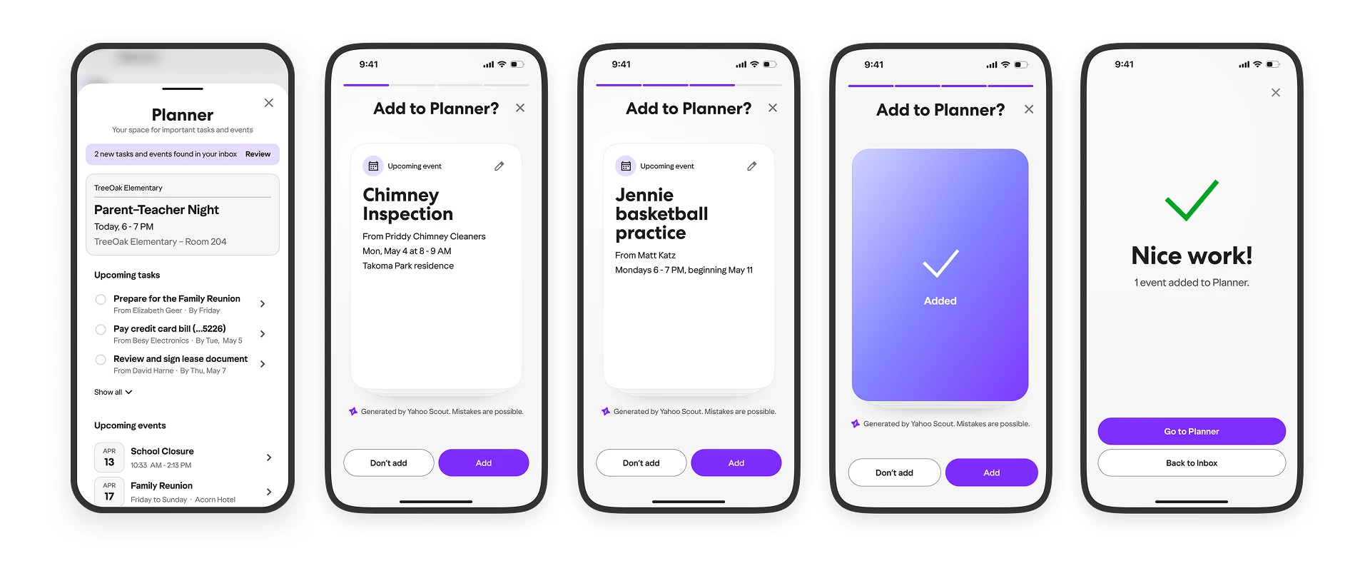 Yahoo Mail's New AI-Powered 'Planner' | Source: Yahoo