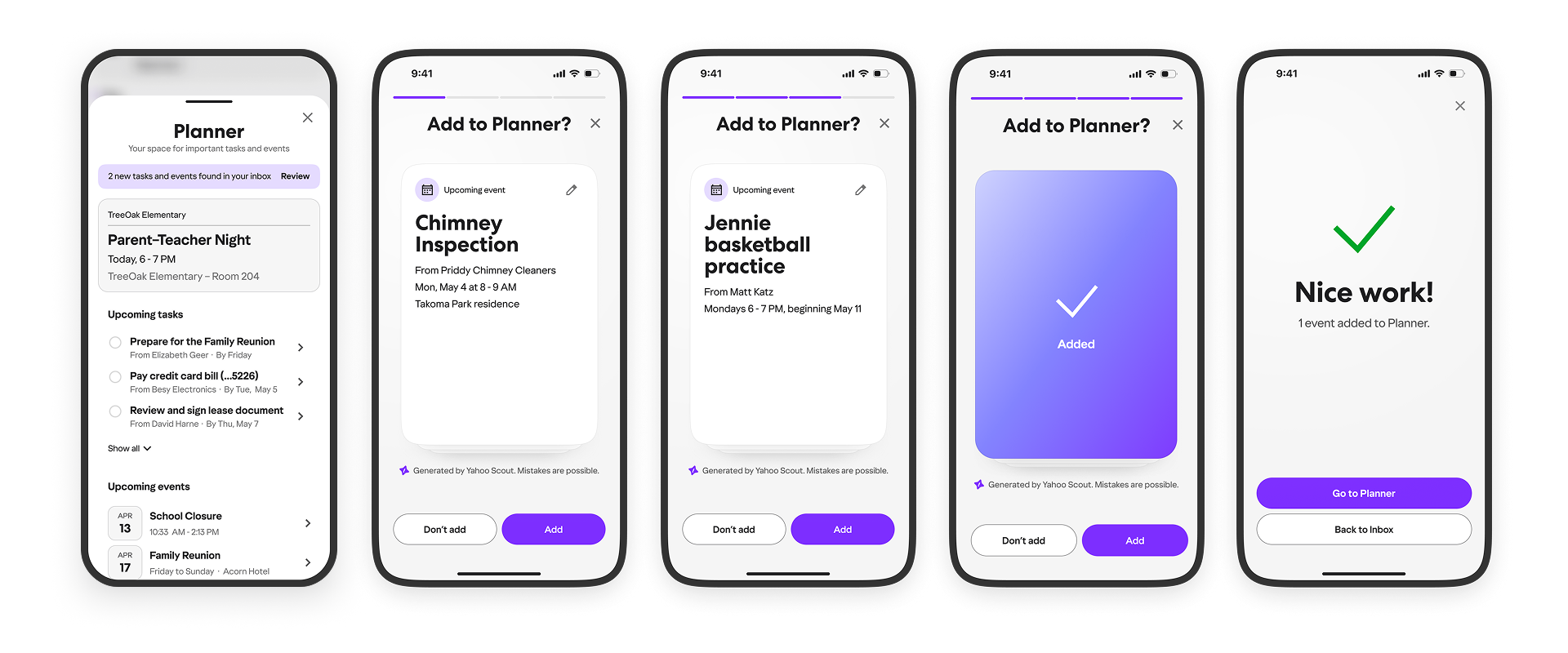 Yahoo Mail's New AI-Powered 'Planner' | Source: Yahoo Yahoo Mail's New AI-Powered 'Planner' | Source: Yahoo