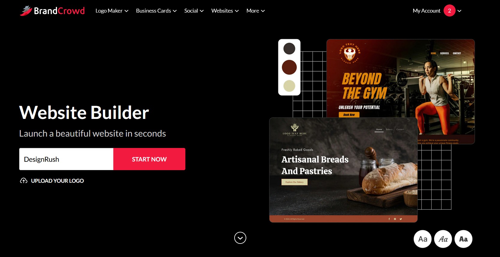 Brand Crowd homepage