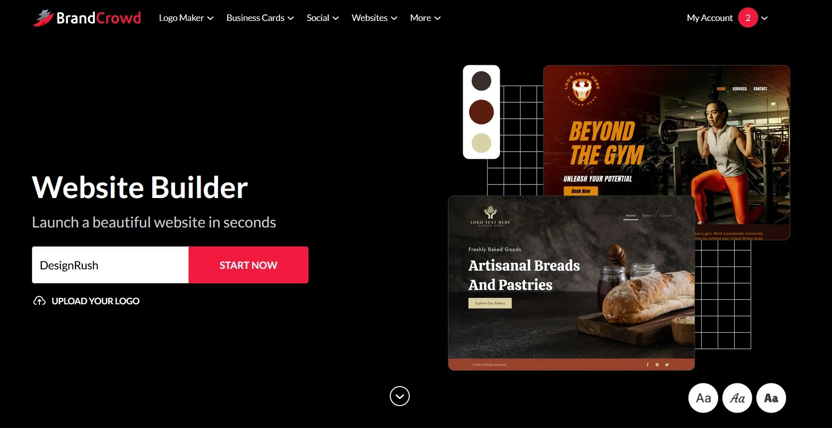 Brand Crowd homepage