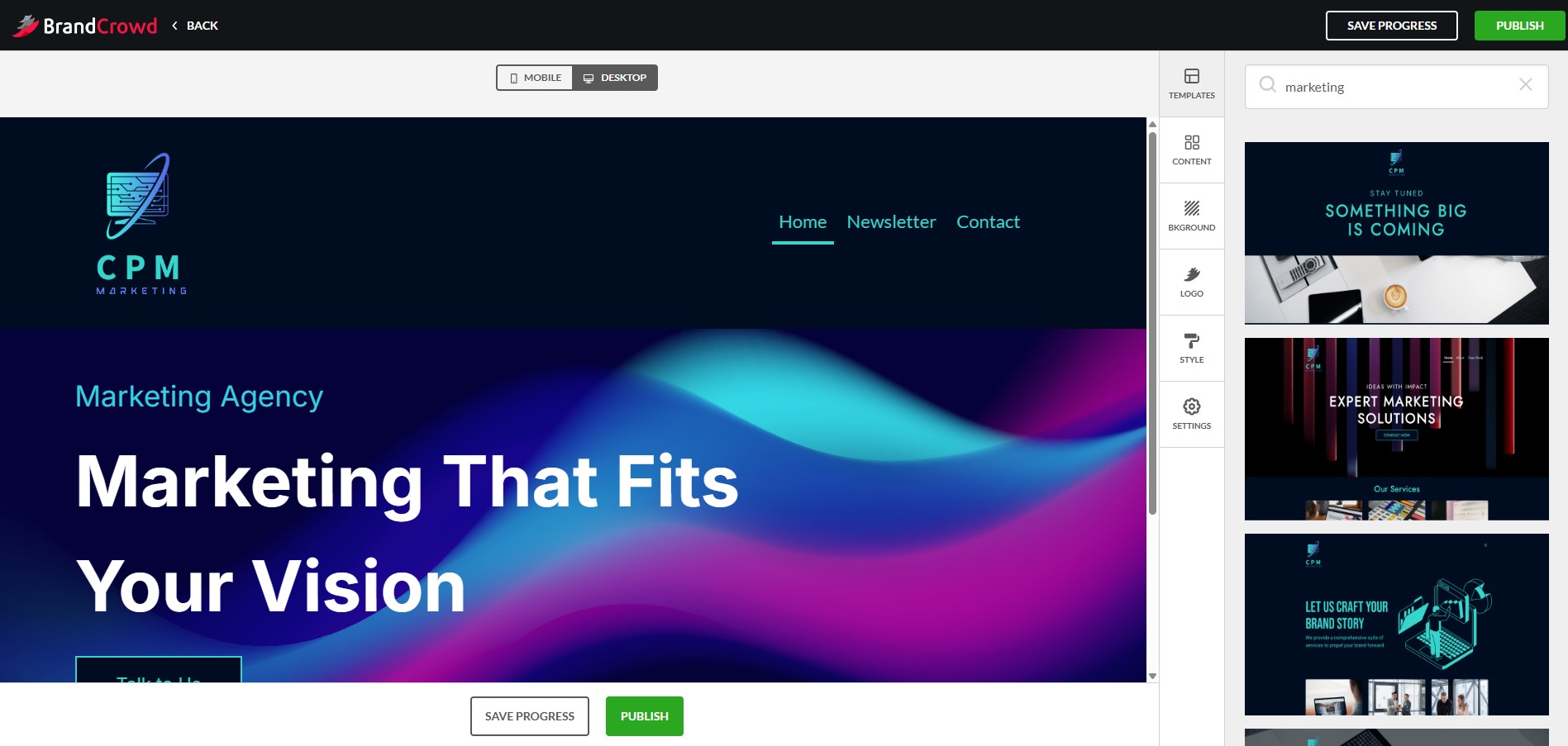 BrandCrowd Website Builder