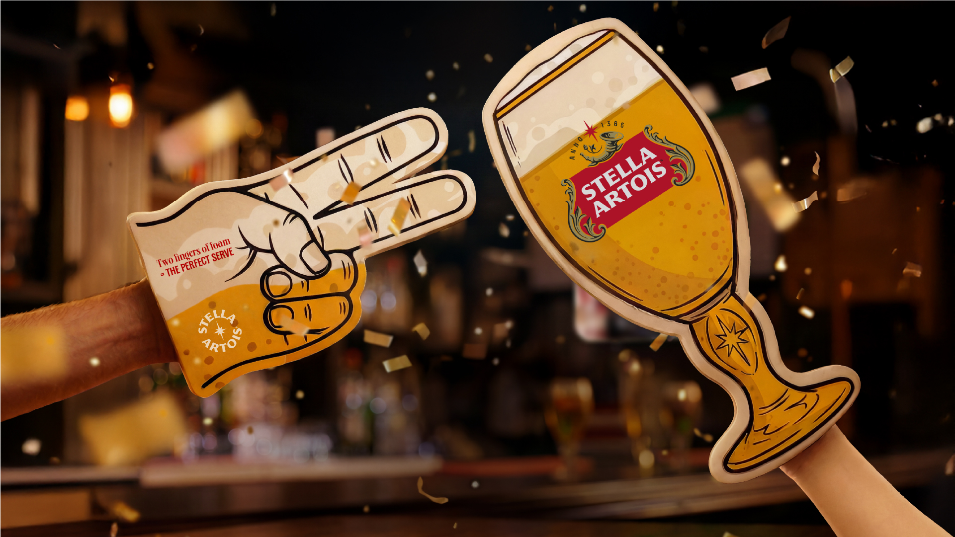 The Stella Artois Foam Fingers | Source: Stella Artois
