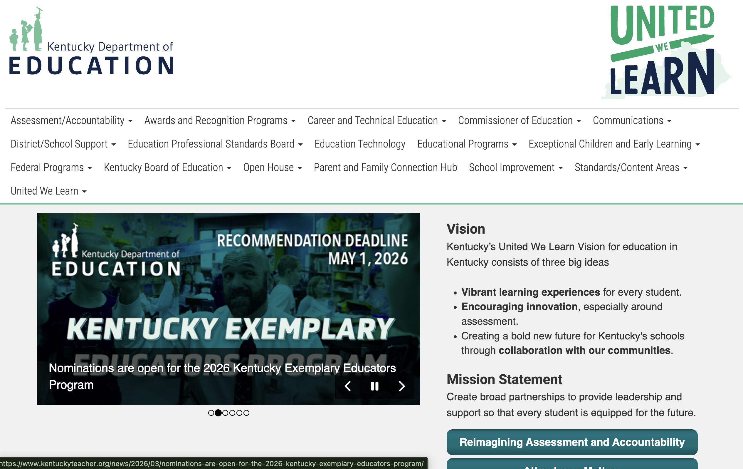 Kentucky Department of Education Kentucky Department of Education