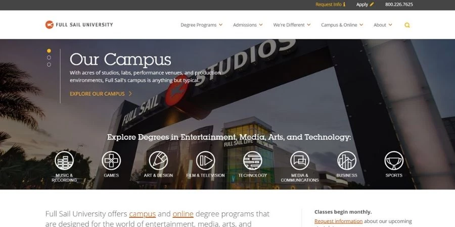 Full Sail University Full Sail University website