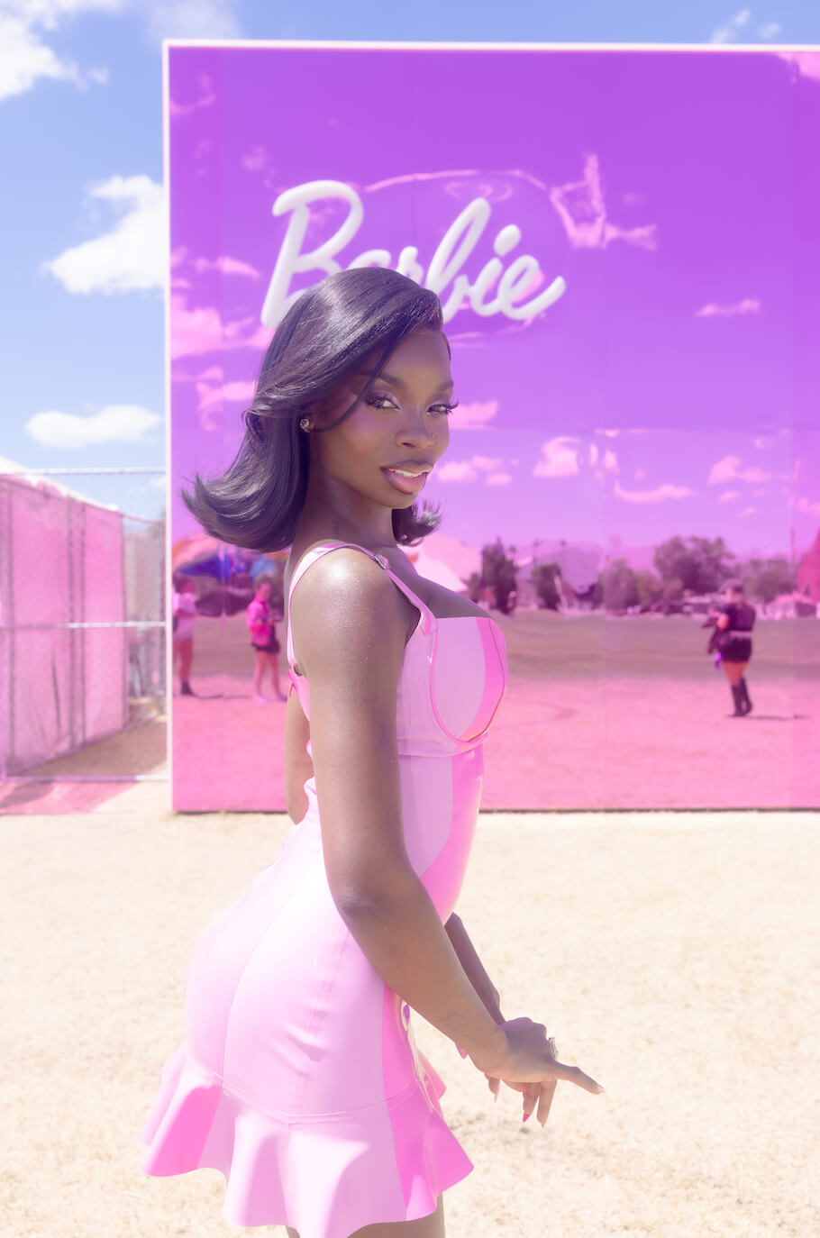 Olandria Carthen in the Barbie Coachella activation | Source: Barbie