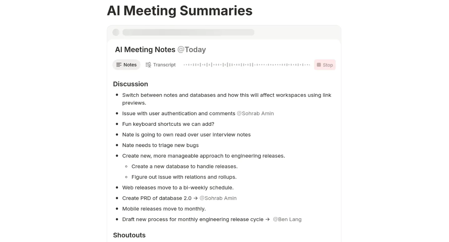 notion meeting notes notion meeting notes