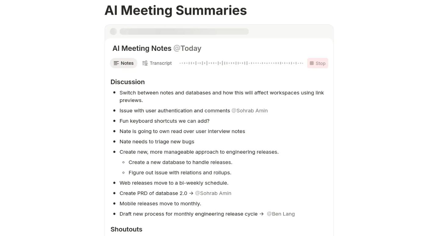 notion meeting notes