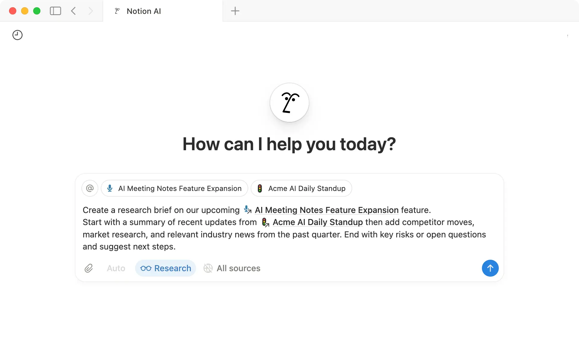 notion ai research mode