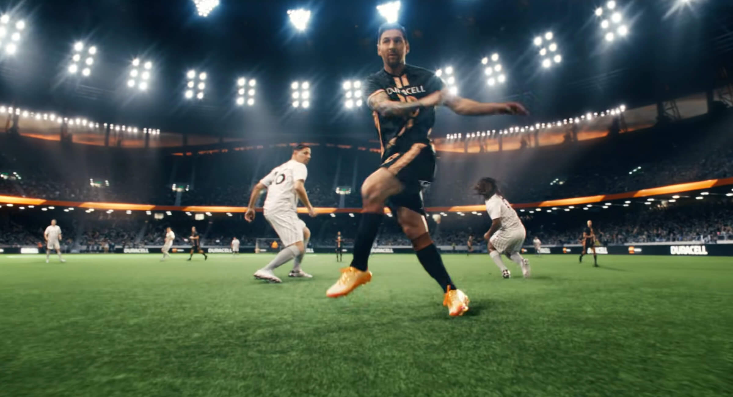 Messi scoring a goal in the Duracell spot | Source: Duracell