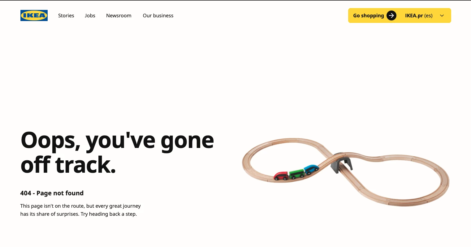 IKEA's 404 error page