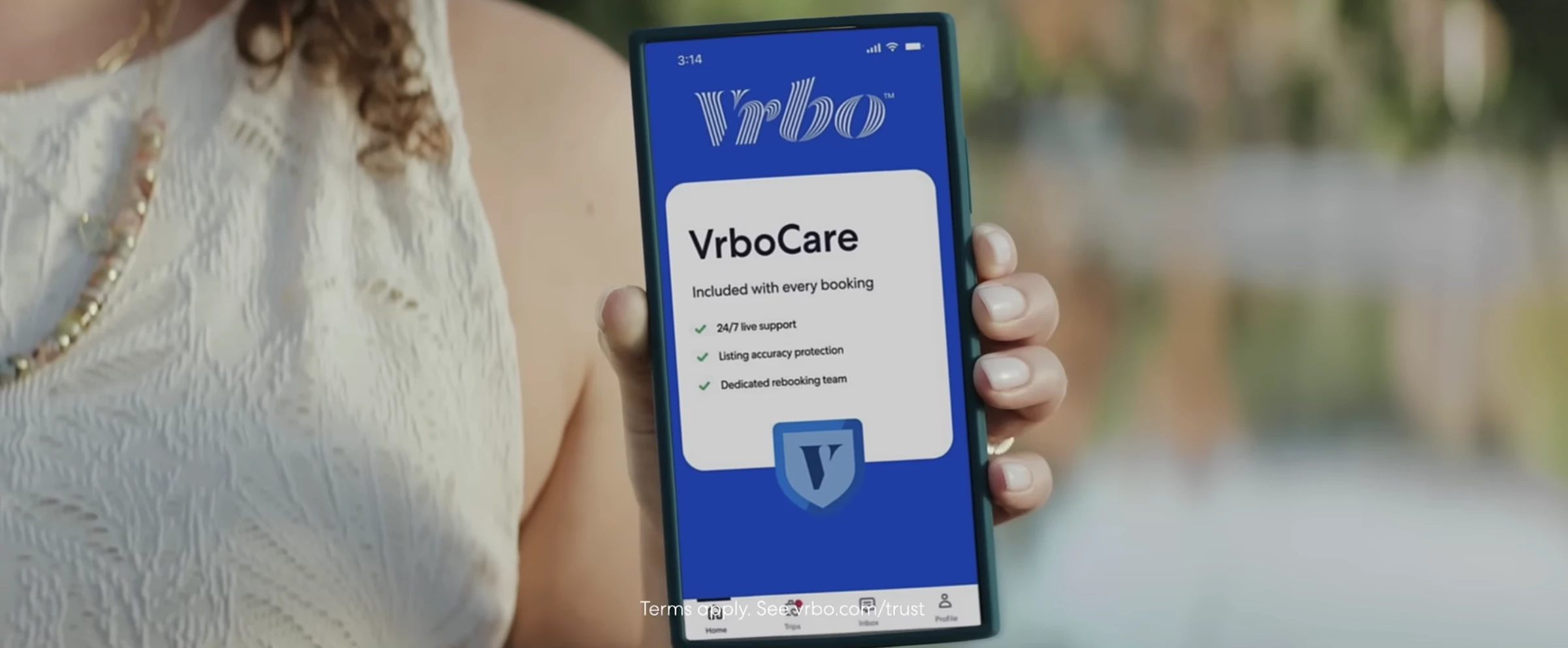 The VrboCare perks as seen on the "Teen" spot | Source: Vrbo The VrboCare perks as seen on the "Teen" spot | Source: Vrbo