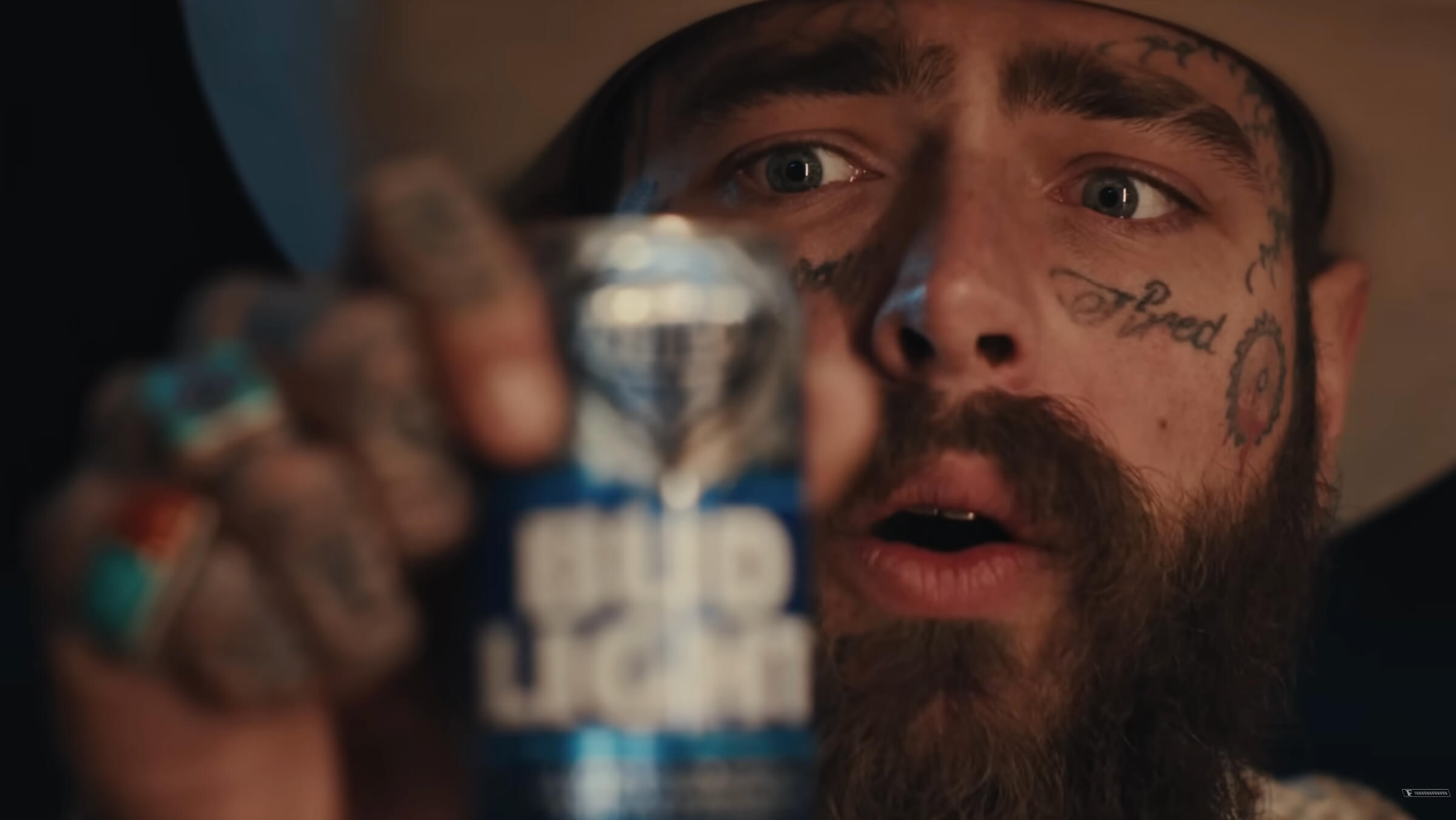 Post Malone with the new 'Bud Light x Posty Co. Minis' | Source: Bud Light