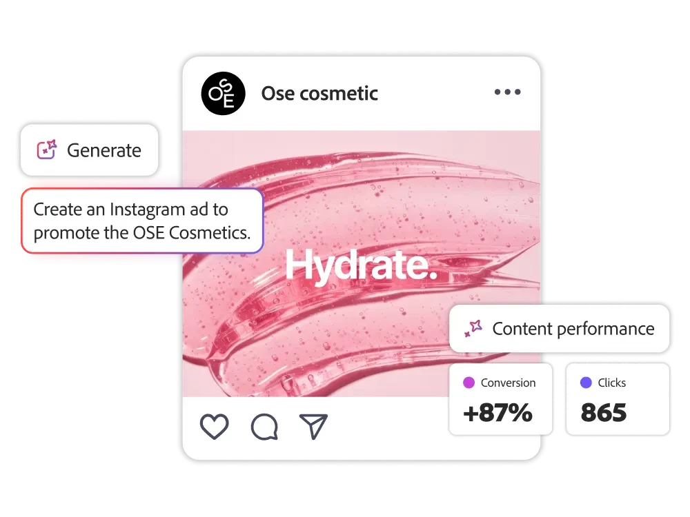 A screenshot of Adobe CX Enterprise showing its social campaign measurement capabilities